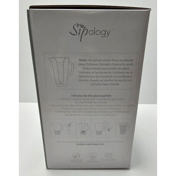 Sipology By Steeped Tea Iced Tea Infusion Jug Carafe Fruit Ice Infuser BPA Free - Picture 5 of 6